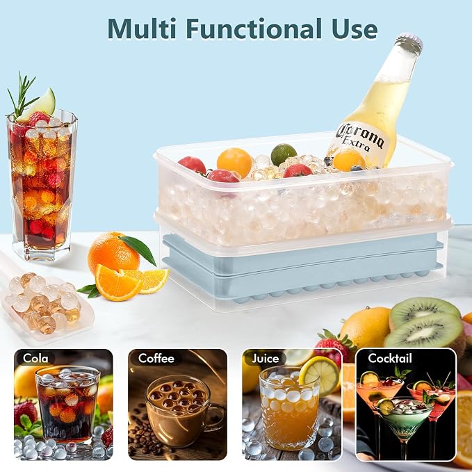 WIBIMEN Mini Ice Cube Trays, Small Tiny Round Pebble Crushed Nugget Ice Trays - Image 6