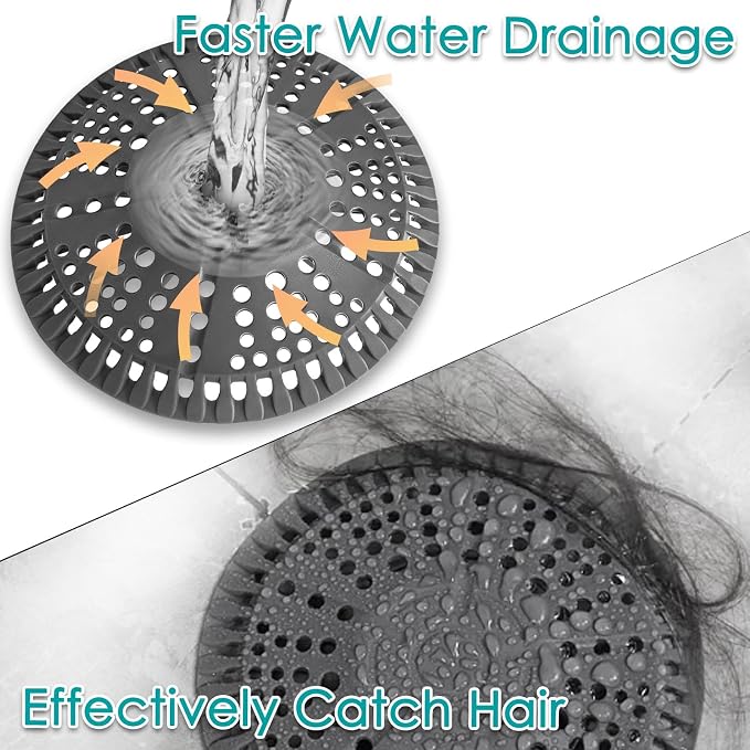 Shower Drain Hair Catcher, 2 Pack 5.5in Shower Hair Catcher Large Premium - Image 6