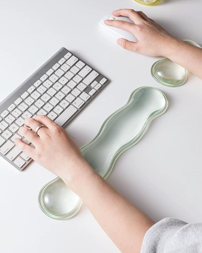 Mouse Pad with Wrist Rest, Soft Cloud Gel Keyboard Mouse Pad Set with Hand - Image 7