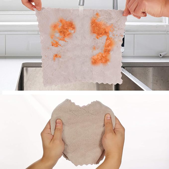kimteny Cleaning Cloths Kitchen Towels Microfiber Washcloths Lint Free Dish - Image 5