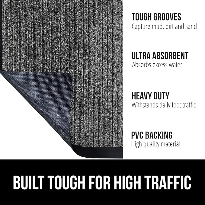 GORILLA GRIP Traffic Guard Door Mat, 2 Pack, Heavy Duty Waterproof Doormat - Image 2