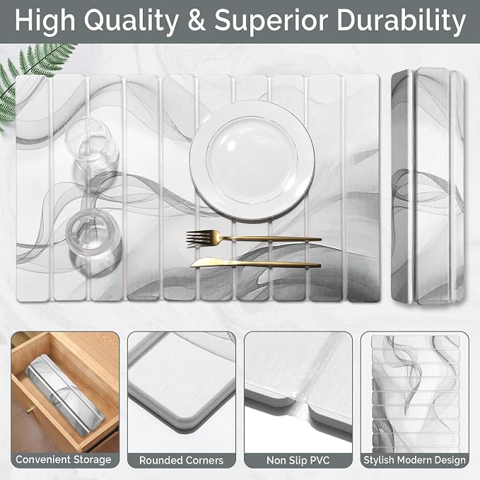2 PCS Large Stone Dish Drying Mat - Image 4