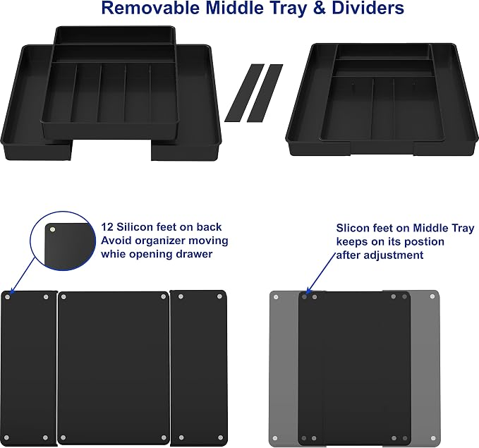 Simple Houseware Expandable Kitchen Drawer Flatware Organizer - Image 3