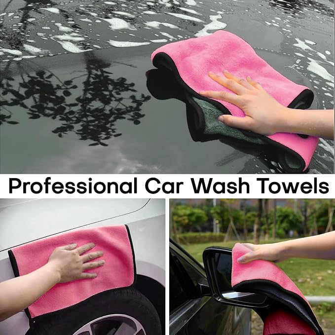 Hovom 3PCS Car Microfiber Towels, 23.62"×11.81" Lint-free Microfiber Towels - Image 4