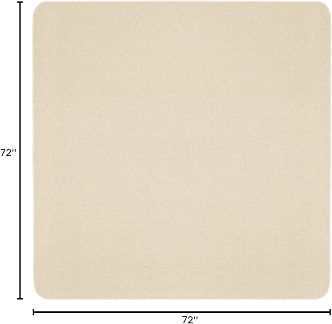 House, Home and More Skid-Resistant Carpet Indoor Area Rug Floor Mat - Ivory Cream - 6 Ft X 6 Ft - Non Slip Rubber Backing, Stain Resistant, Dog Friendly, Living Room Bedroom Kitchen Entryway