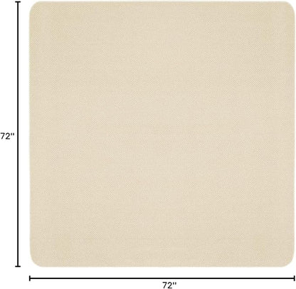 House, Home and More Skid-Resistant Carpet Indoor Area Rug Floor Mat - Ivory Cream - 6 Ft X 6 Ft - Non Slip Rubber Backing, Stain Resistant, Dog Friendly, Living Room Bedroom Kitchen Entryway