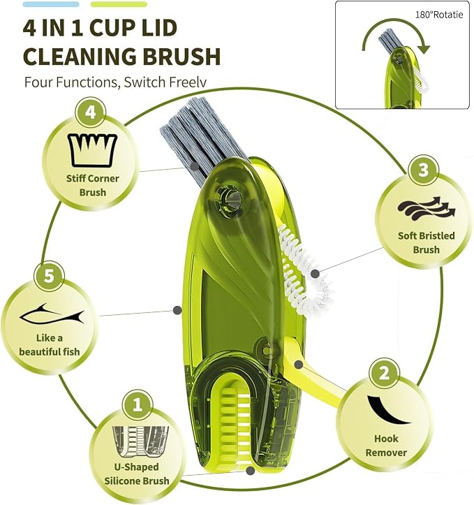 3 in 1 Cup Lid Gap Cleaning Brush Set, 3 Colors - Image 6