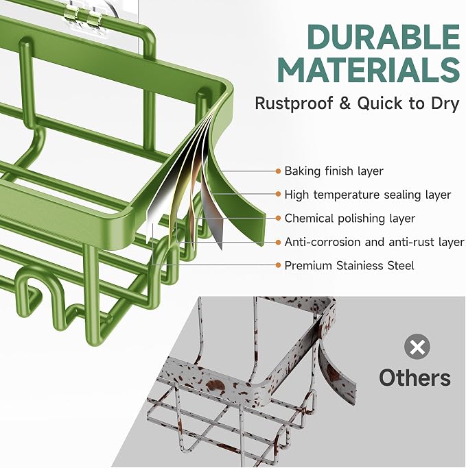 Veken Rustproof & Waterproof Shower Caddy 6-Pack, No Drilling Adhesive Shelves - Image 4