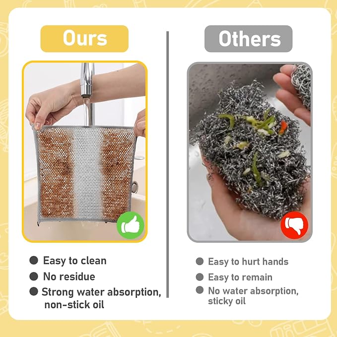 XANGNIER 9 Pcs Non Scratch Wire Dishcloth, 2025 New Upgrade Steel Wool Cleaning - Image 4