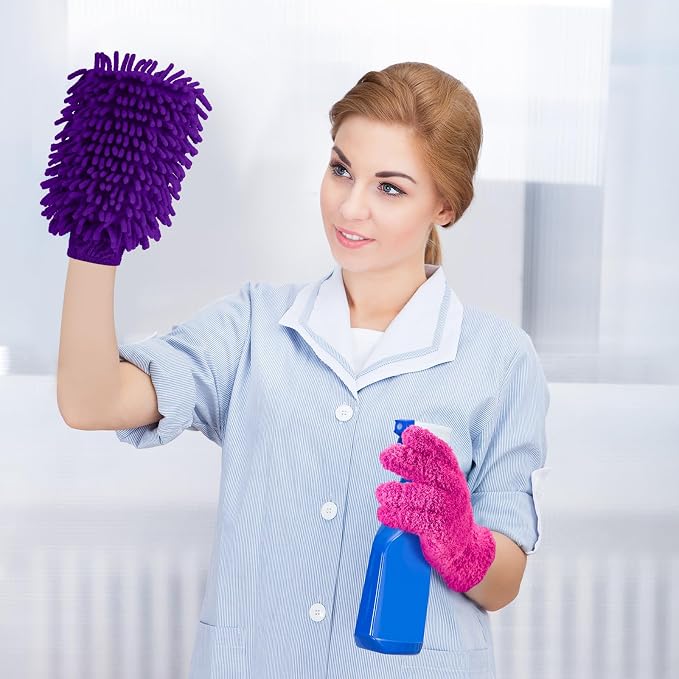 6 Pcs Microfiber Dusting Mitt Gloves - Image 5
