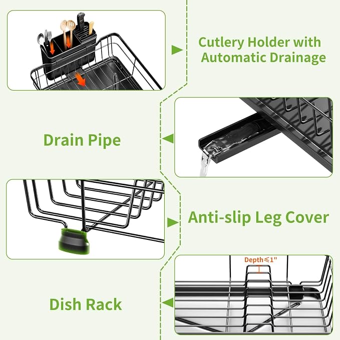 Dish Drying Rack with Drainboard - Image 5