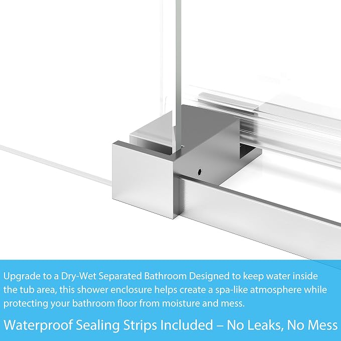 60" x 59" Frameless Sliding Shower Door - Image 5