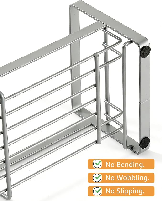 HULISEN Large Sponge Holder, 304 Stainless Steel Kitchen Soap Dispenser Caddy - Image 5