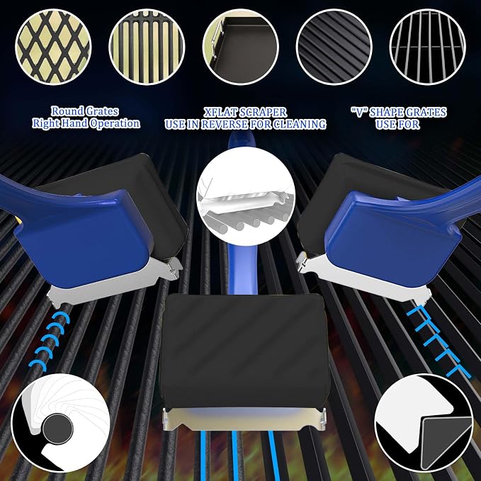 Blue Grill Brush Bristle Free, Replaceable BBQ Cleaning Head Accessories Cleaner - Image 6