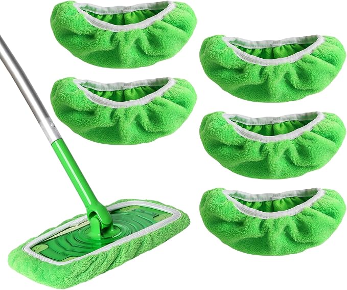 5 Pack Reusable 100% Chenille Mop Pads Compatible by ZHAYAO
