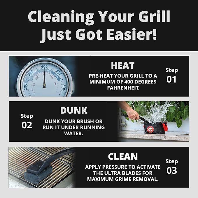 Grill Rescue BBQ Replaceable Scraper Cleaning Head, Bristle Free, Durable and - Image 4