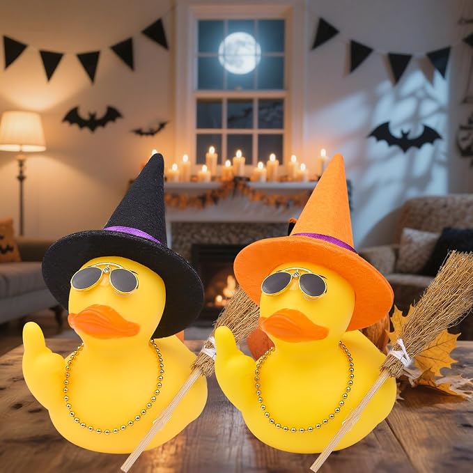 Halloween 3.15" Fun Rubber Duck Witch Duck Car Dashboard Decorations Halloween - Image 6