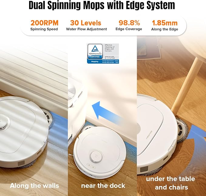 roborock Qrevo MaxV Robot Vacuum and Mop, FlexiArm Design, Hot Water Re-Wash & - Image 2