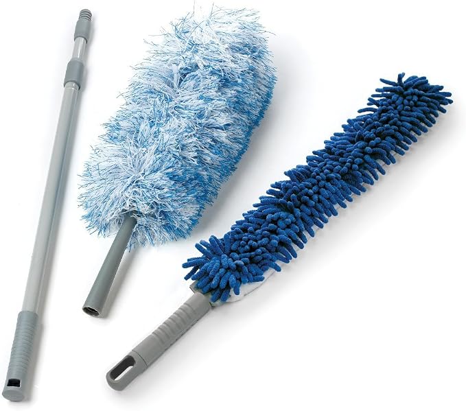 O-Cedar Dual-Action Microfiber Duster Set w/Telescopic Handle | Long, by O-Cedar
