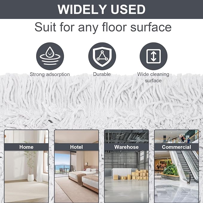 24" Commercial Dust Mop for Floor Cleaning, Heavy Duty Floor Duster Sweeper - Image 4