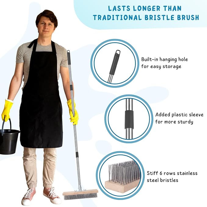 Deck Brush with Long Handle, Scrub Brush - Image 6