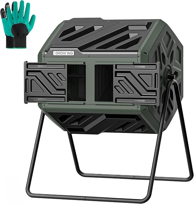 THEGROW'ING Updated 43 Gallon Compost Bin Outdoor, Fast Assemble Tumbling by THEGROWING