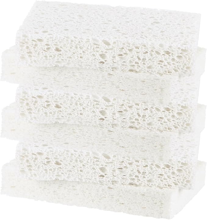6-Pack Kitchen Sponges, Condense Eco Cellulose Non-Scratch Scrub Heavy Sponge by MMETERXITY