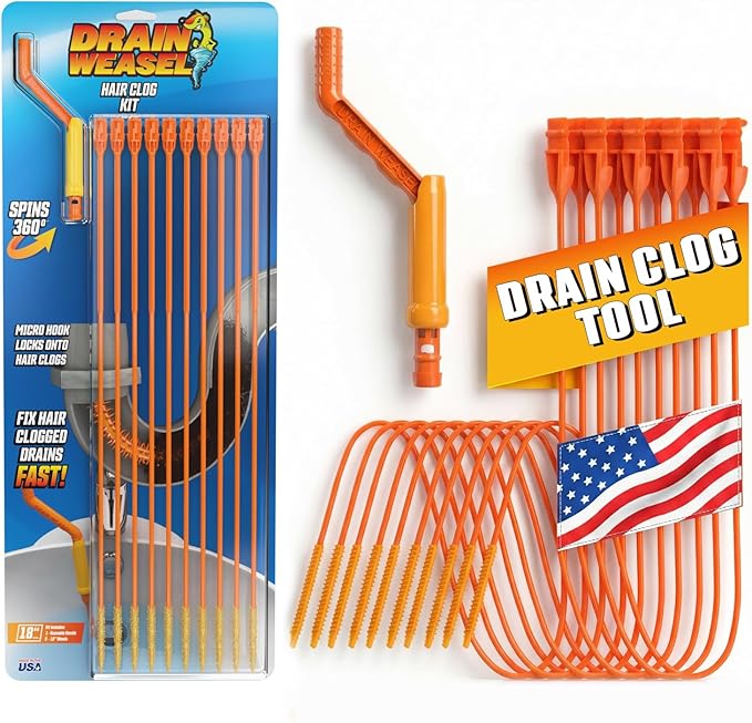 FlexiSnake Drain Weasel Sink Snake Hair Clog Remover Tool, Bathtub Drain Cleaner by FlexiSnakeInc