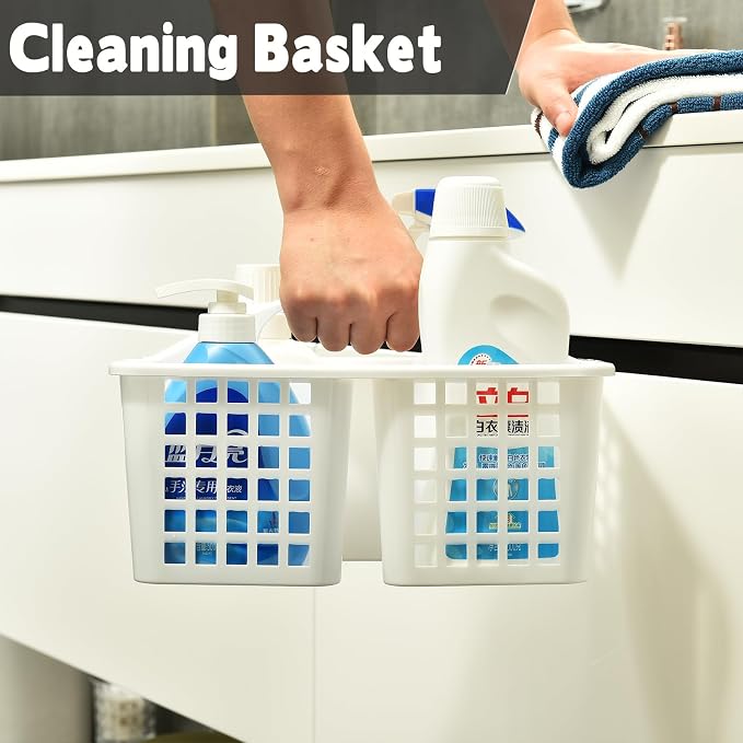 Haundry 3 Compartments Plastic Shower Caddy Basket, Portable Divided Cleaning - Image 8