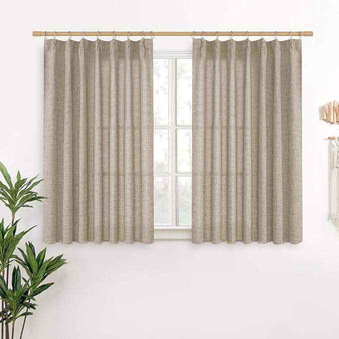 YoungsTex Short Linen Curtains 40 Inch Length by YoungsTex