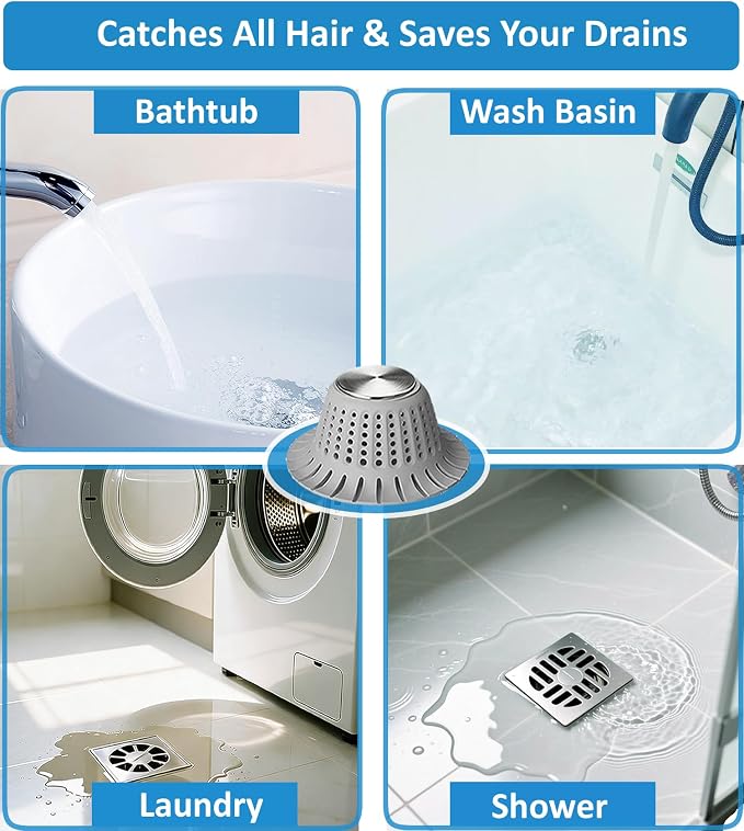 Hair Catcher Shower Drain, Bathtub Drain Hair Catcher, Covering Bathroom Sink - Image 2