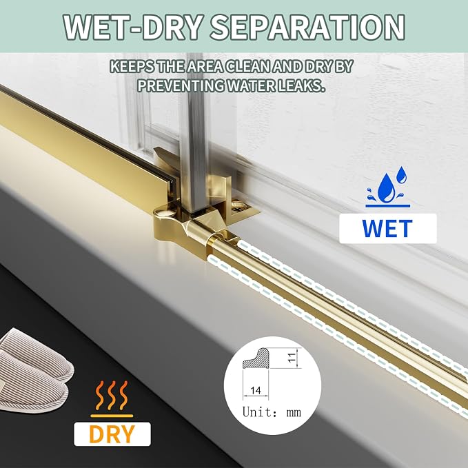 Frameless Shower Door 56-60 in. W x 76 in. H, Single Sliding Glass Door - Image 9