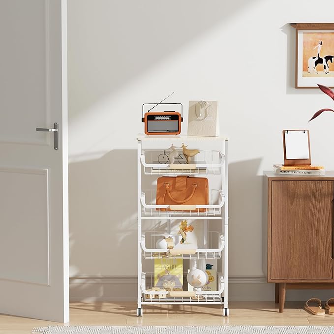 5-Layer Fruit Basket Kitchen Food Storage Organizer and Storage Rack, Stackable - Image 3