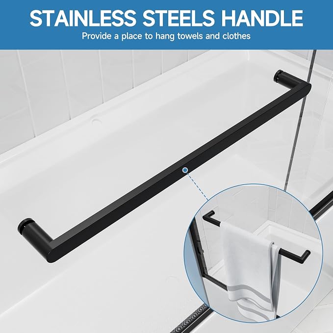 Double Sliding Bathtub Door 56-60“W x 57” H, Semi-Frameless Bath Tub Door - Image 5
