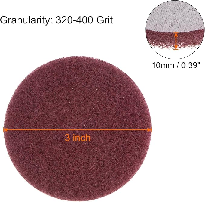 HARFINGTON 8pcs Drill Power Brush 3 inch Tile Scrubber Scouring Pads 320-400 - Image 2
