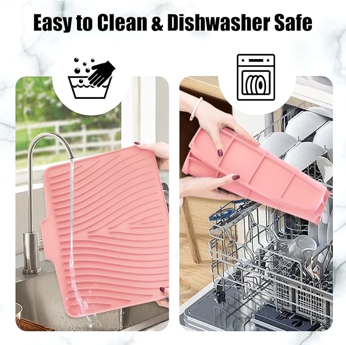 Silicone Dish Drying Mat for Kitchen Counter, Dish Drying Pad, Non-Slip Drain - Image 5
