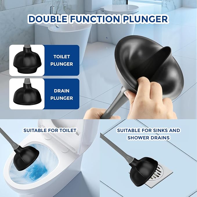 2 in 1 Toilet Brush and Plunger Set - Image 3