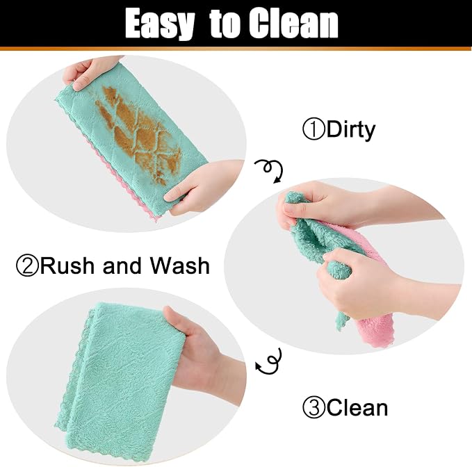Mordimy 24 Pack Kitchen Towels, Super Soft and Absorbent Dish Towels, Coral - Image 6