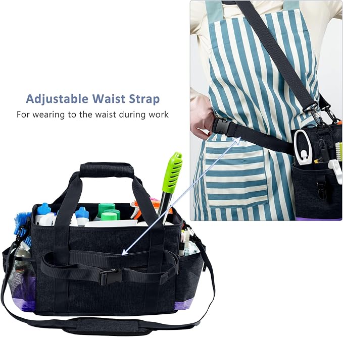 Large Cleaning Caddy for Cleaning Suppliers Organizer, Wearable Cleaing Bag - Image 4