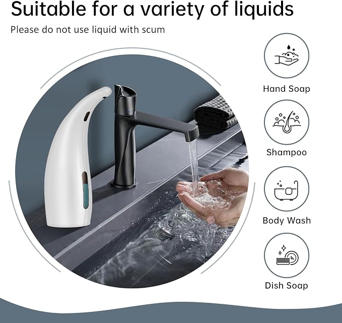 Automatic Liquid Soap Dispenser, 300ML Touchless 4 Gear Adjustable, Countertop - Image 4
