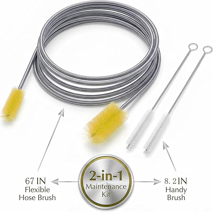 67" Flexible Drain Brush Set, Double Ended Long Hose Pipe Cleaner - Image 2
