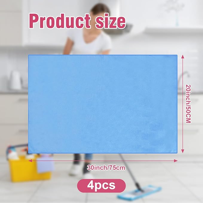 4 Pcs Extra Large Microfiber Cleaning Cloth 30 x 20 Inch Reusable Thick - Image 2