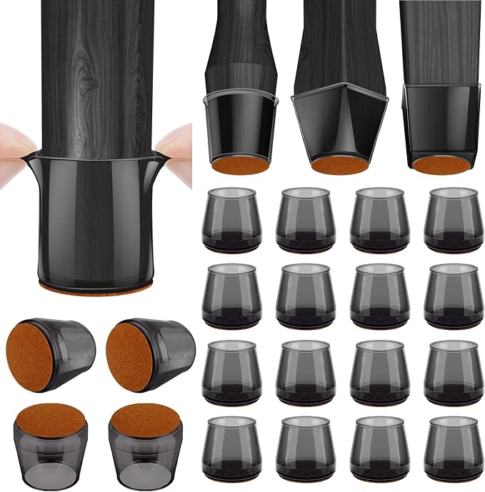 BALEINE 16 Pack Silicone Chair Leg Floor Protectors, Stool Leg Protectors Cap by BALEINE