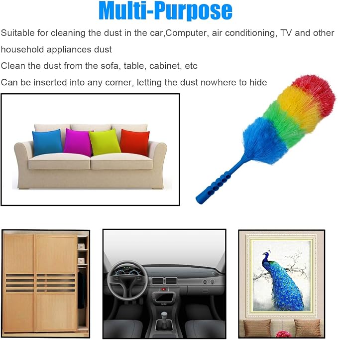 3 Pack Upgrade 19” Rainbow Static Feather Duster - Image 5