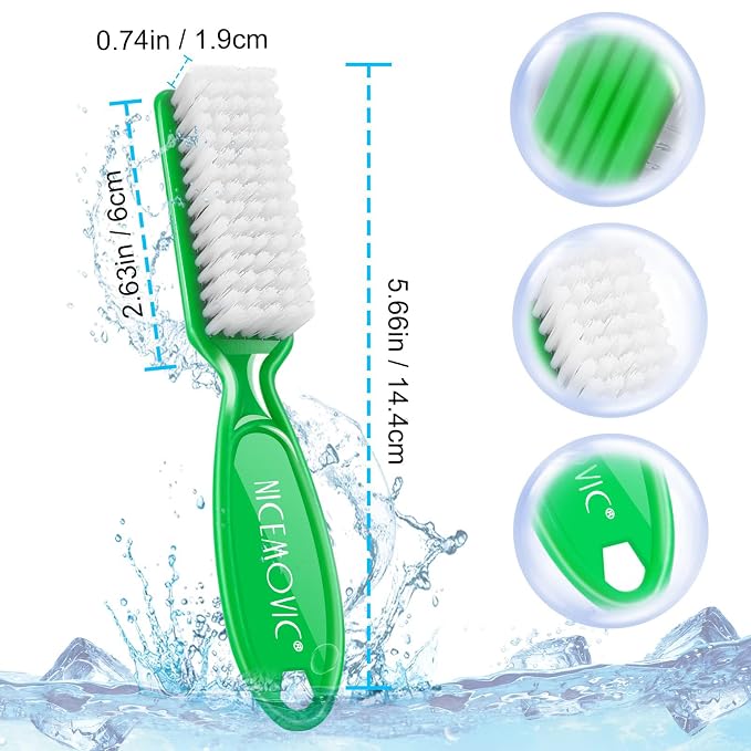 10 Pcs Handle Grip Nail Brush, NICEMOVIC Hand Fingernail Cleaner Brush Manicure - Image 4
