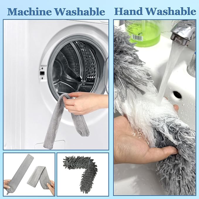Microfiber Duster with Extension Pole 27-80 Inch, Stainless Steel Telescopic - Image 5