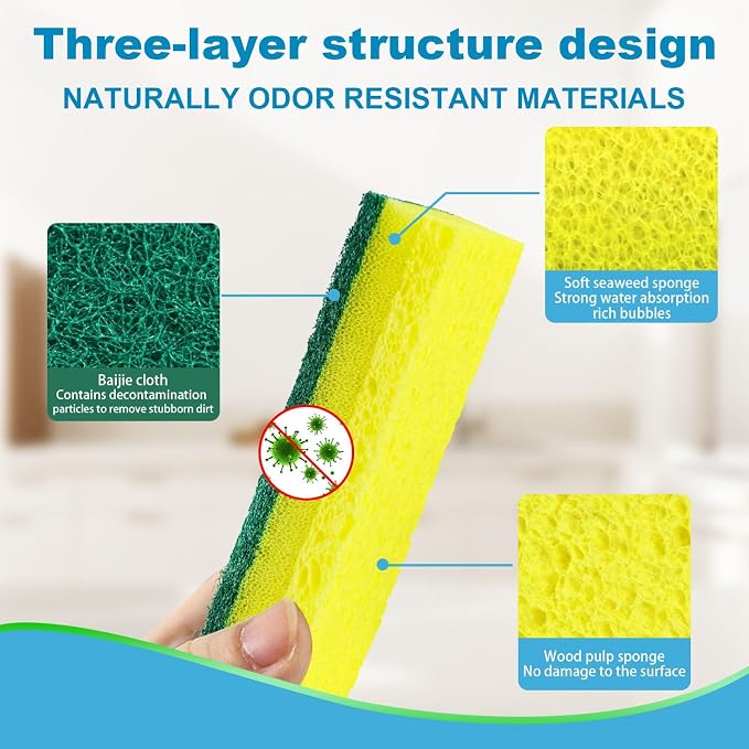 24 Pack Heavy Duty Scrub Sponges, Efficiently Clean The Surface Stains - Image 5