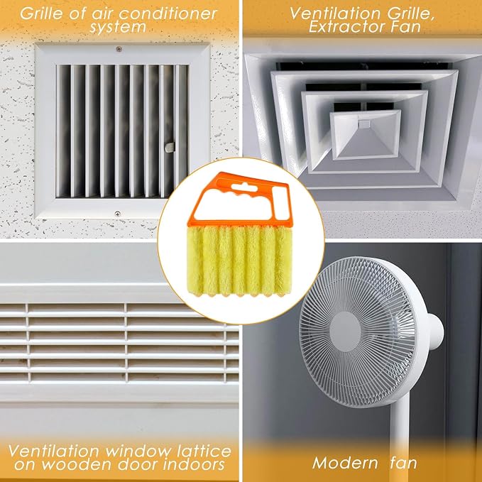 Geiserailie 2 Pcs Window Venetian Blind Cleaner Duster Tool Washable 7 Fingers - Image 6