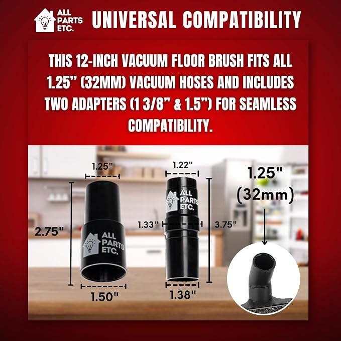 Vacuum Floor Brush Attachment, 12 Inch Brush - Image 5