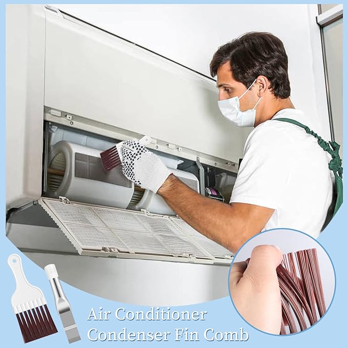 Pimoys 3 in 1 Set Air Conditioner Condenser Fin Comb, 1 Coil Cleaner Stainless - Image 6